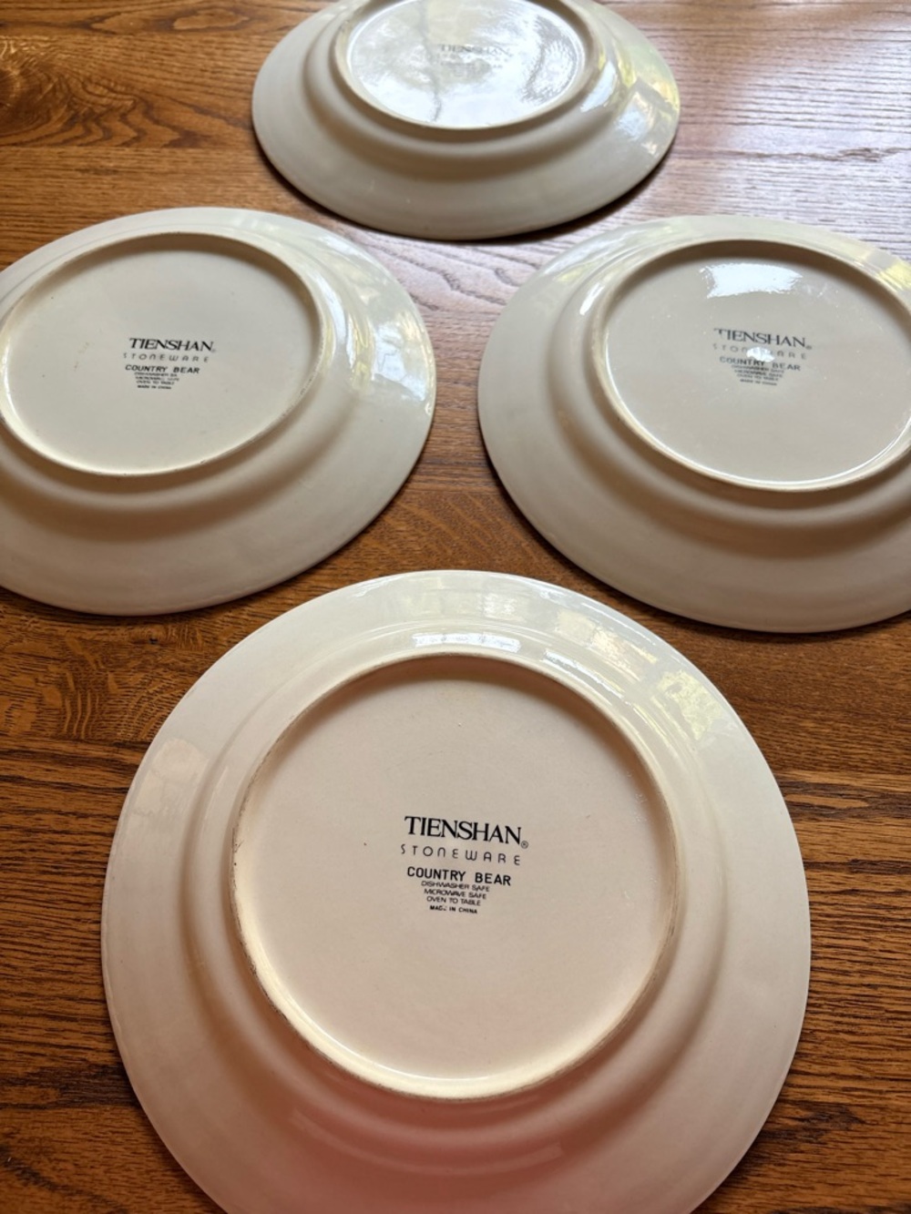 Vintage TIENSHAN Stoneware “Country Bear” Dinner Plates - Set of 4- ~10.5 inches - Picture 11 of 15